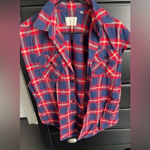 Popular-in Demand-Fear of God cut off flannel shirt.